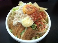 「ジローラモ ちょいワルまぜそば＋卵黄」@らーめん まぜそば てっぺん 春日井店の写真