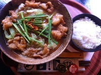 「Aランチ ホルモンラーメン(味噌・麺カタ)+小ライス」@串焼き BAR 豚兵衛の写真