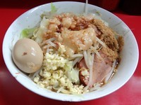 「汁なしラーメン（600円）＋味付玉子（100円）」@ラーメン二郎 環七一之江店の写真