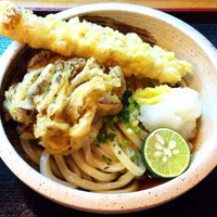 「ぶっかけうどん（冷）＋てんぷら×2」@讃岐こんぴらつるつるうどんの写真