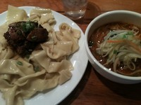 「味噌角煮つけそば・平打ち麺（1450円）」@中華そば すずらんの写真