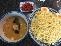 「味玉付けつけ麺大盛り＋エビ辛味」@縁者の写真