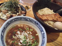 「つけめん 中 300ｇ 750円 ＋ にくめし 150円」@麺や 松の写真