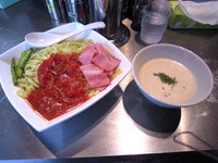 「冷やしベジポタつけ麺（大盛）」@焼麺 劔の写真