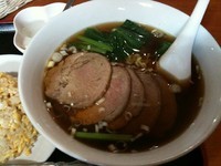 「麺セット「チャーシュー麺と半炒飯」（￥880）」@中華料理 客来香の写真