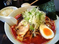 「一番星ラーメン(辛みそ)太麺 ＋ライス(無料)」@麺屋 一番星の写真