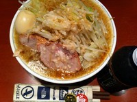 「らーめん小（野菜多め、脂多め、味濃いめ）＋味付卵」@らーめん大 大森店の写真