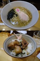 「『塩ら～めん+肉めし(￥700+300)』」@ら～めん 桜食堂。の写真