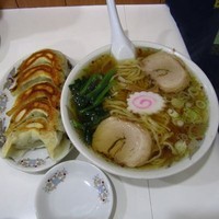 「ラーメン６００円＋餃子（５個）」@池田屋の写真