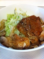 「汁無し油あえそば（670円）＋中（100円）」@ラーメン北郎の写真