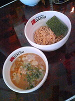 「鶏魚つけ麺３００円(ｵｰﾌﾟﾝ価格)通常７８０円+味玉(ｻｰ」@二丁目 つけめん GACHIの写真