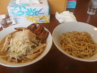 「つけ麺 （全マシ）＋アブリ　750＋150＝900円」@メガガンジャの写真