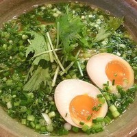 「ネギしおらあめん（半熟あじたまトッピング」@ら・めん 風の写真