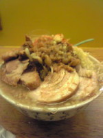 「豚ラーメン　野菜増し　一味多め」@ラーメン荘 夢を語れの写真