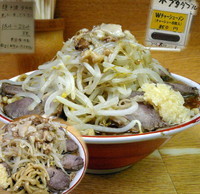 「Ｗチャーシューメン 850円（ヤサイ・アブラ）」@ラーメン二郎 環七新代田店の写真