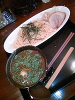 「つけ麺（小）７００円+煮玉子(ｸｰﾎﾟﾝ)」@もちもちの木 新宿店の写真