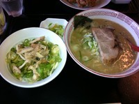 「中華そばこってり＋ミニネギ鳥丼」@中華そば・定食 駅前食堂の写真