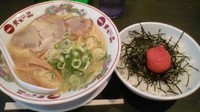 「ラーメン（中間）＋大盛り＋明太ご飯セット」@天下一品 上永谷店の写真