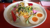 「鶏とん骨野菜たっぷりチャンポン+大盛り+半熟味付け玉子」@麺屋 こうじの写真
