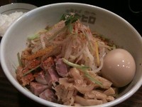 「煮干し油そば 650円＋味玉100円＋スープ割り100円」@中華そば ムタヒロの写真