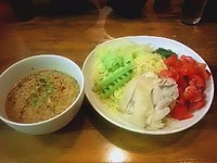 「冷やし棒々鶏つけ麺 　※期間限定(終了)」@ラーメン 大山家の写真