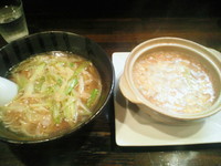 「ねぎそばver.2（630円）+たまご雑炊（オプション）」@麺工房HIRAMAの写真