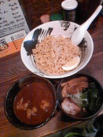 「モツつけ麺（並）７５０円」@おとんば製麺所の写真