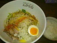 「煮干し油そば￥650＋サービス半ライス＋スープ割り￥100」@中華そば ムタヒロの写真