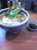 「濃厚和風エビ辛し中華そば（大盛り）」@浜屋 五反田店の写真