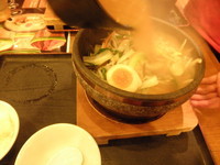 「石焼野菜らーめん+半ライス・杏仁豆腐　「871円+無料」」@石焼らーめん 火山 仙台ゆめタウン店の写真