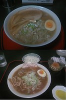 「醤油とんこつラーメン 750円 ＆ Aセット 880円」@ラーメン 4つ星の写真