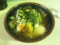 「野菜天ぷら玉子そば　410円」@名物 万代そばの写真