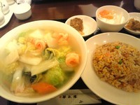 「Cセット(あんかけ海老塩ラーメン+半チャーハン)」@華正樓 高島屋新横浜店の写真