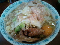 「小ラーメン アブラ ニンニク少し 生たまご」@ラーメン二郎 めじろ台法政大学前店の写真