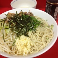 「油そば小＋玉子（ニンニクダブル）」@ラーメン二郎 西台駅前店の写真