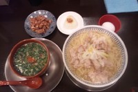 「肉釜揚げつけ麺（大盛）+きざみチャーシュー+温泉玉子」@東京らあめんタワー 芝大門本店の写真