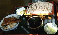 「もりそばセット（ミニうなぎ丼付）（1,100円）」@そば処満留賀の写真