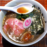 「煮干し中華そば+味玉+愛情増し券(サービス)」@中華そば 鏡花の写真