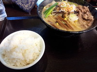 「【冬期限定】背脂煮干味噌（中盛）７９０円＋ご飯（小）１２０円」@煮干 丸めの写真