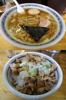 「『味玉そば+チャーシュー丼(￥700+280)』」@中華そば・つけめん 甲斐の写真