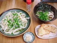 「あつあつ大+ぶっかけ小、いか天 450円+300円+100円」@純手打ち讃岐うどん 綾の写真