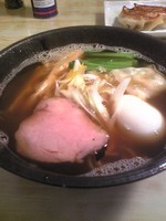 「煮干しそば＋クーポンサービス出汁卵　７００円」@麒麟児の写真