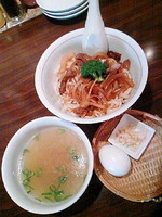 「牛骨つけ麺８００円+茹で玉子(ｸｰﾎﾟﾝ)」@麺屋じもとの写真