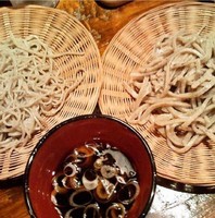「二色そば(田舎・粗挽き)720円」@浅見製麺所の写真