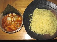 「辛味つけ麺・並盛り　720円」@つけ麺屋 利平の写真