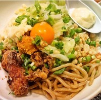 「まぜそば野郎+ジャンボ餃子３個(680円+280円)」@つけ麺 らーめん バカ野郎の写真