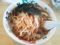 「醤油ラーメン（硬め）＋ネギ」@手打ちらーめん 本丸の写真