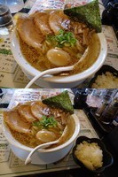 「『塩味玉入りちゃーしゅーめん+大盛(￥1000+無料)』」@らーめん梅丸の写真
