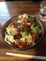 「スタミナ冷やし豚肉まし大盛り」@麺家 いなほの写真