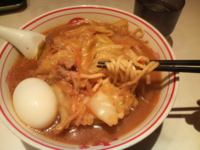 「味噌タンメン＋玉子」@蒙古タンメン 中本 御徒町店の写真